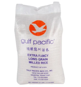 Despensa de arroz de grano largo blanco Gulf Pacific suministro de alimentos alimentos no transgénicos 25 libras - Imagen 1 de 3