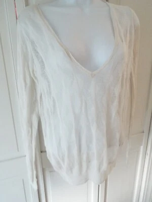 Nuevo con etiquetas Suéter Vintage Y2K The Limited Malla Marfil Para Mujer Talla PEQUEÑA 100% Algodón Foto 1 de 4