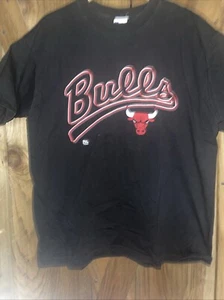 Vintage Chicago Bulls Shirt Mens Extra XL Black NBA Basketball ProPlayer Tee - Picture 1 of 7