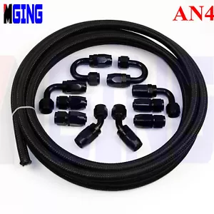 4an an4 4 Acero Inoxidable Nylon Trenzado Aceite Combustible Gas Línea Accesorios Manguera Extremo - Imagen 1 de 4