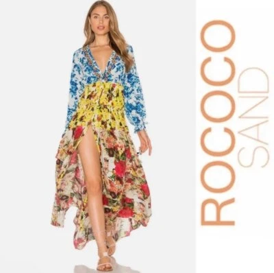 $440 Rococo Sand Women’s Silk Romantic Floral Long Sleeve Maxi Dress Size XS - Image 1 of 4
