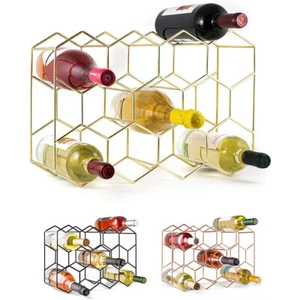 Creative Vintage Wire Wine Rack Wine Display Rack Storage Bottles Rack Stand UK - Picture 1 of 10