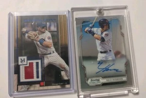 Nico Hoerner Cubs 2024 Topps 3 Color Patch /25, 2019 Bowman Sterling Auto Rookie - Bild 1 von 9