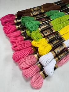 Lot of 20 Skeins 100% Cotton Embroidery Floss Thread~Spring Flowers Color Set - Picture 1 of 5