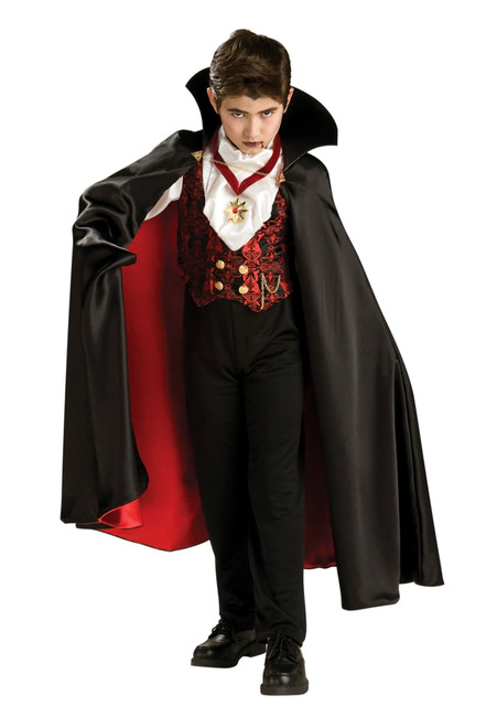 Fantasia Vampiro Masculina de Halloween Completa Com Capa - Global