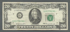 1969 $20 TWENTY DOLLARS *STAR* FRN FEDERAL RESERVE NOTE CHICAGO, IL - Picture 1 of 2