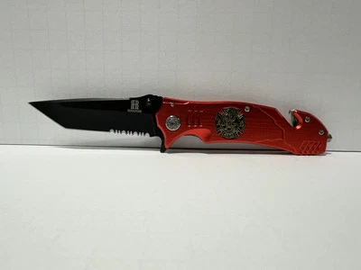Rough Ryder #1812 Firefighter Red Handle Knife Never Used in Original Box - Image 1 of 4
