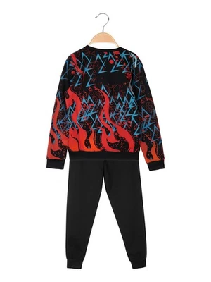 Givova Completo tuta 2 pezzi da bambino con stampa logo e scollo tondo - nero - Immagine 1 di 3