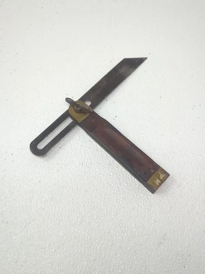 Antique STANLEY Sliding Bevel 6" Gauge Rosewood & Brass Patent Date 3-16-1897 - Image 1 of 4