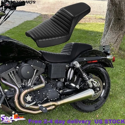 Asiento de conductor y pasajero negro apto para Harley Dyna Low Rider Glide FXD 1996-2003 Foto 1 de 4