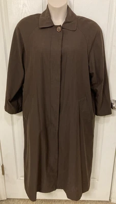 Gabardina larga marrón Lord & Taylor de colección 12P forro clásico extraíble Foto 1 de 4