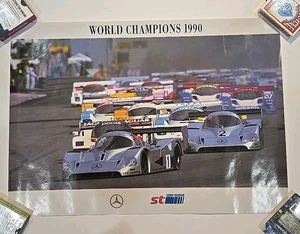 MERCEDES BENZ WORLD CHAMPIONS SHOWROOM POSTER 1990 SPORT-TECHNIK 16x23 Germany - Picture 1 of 9