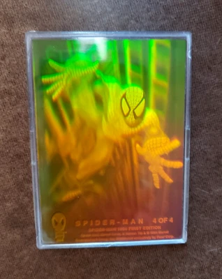 1994 FLEER THE AMAZING SPIDERMAN HOLOGRAM 4 OF 4 RED HOLO VHTF Plastic Protector - Image 1 of 4