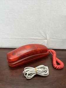 Vintage Conair Landline Phone Translucent Red See Thru PR5001 Tested Works - Picture 1 of 5