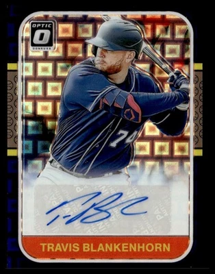 2021 Donruss Optic Retro 1987 Signatures Pandora Red Travis Blankenhorn Rookie - Image 1 of 2