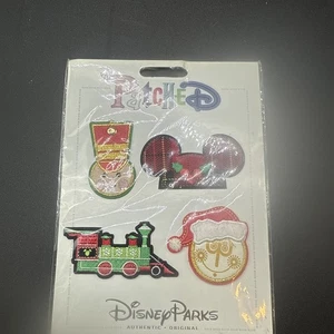Disney Parks Iron On Patch PatcheD Christmas Festive Themes Plaid Mickey Ear Hat - Picture 1 of 9