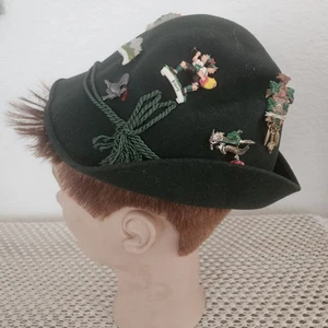 100% Vintage Oktoberfest hat Alpen Fedora with 10 Vintage pins Collectable Ale - Picture 1 of 16