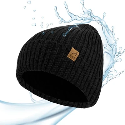 Waterproof Windproof Cuff Beanie for Men & Women - Fleece-Lined Thick Warm Kn... - Image 1 of 4