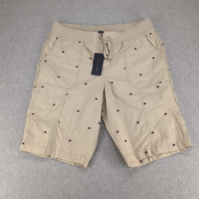 Pantalones Cortos Tommy Hilfiger Para Hombre Medianos Beige Logo Estampado Completo Cordón Foto 1 de 4