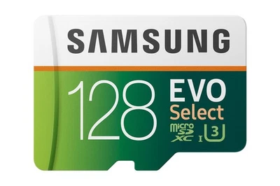 Samsung: EVO Select 128GB MicroSDXC Uhs-I U3 100MB/S Full HD And 4K UHD 0E - Image 1 of 3