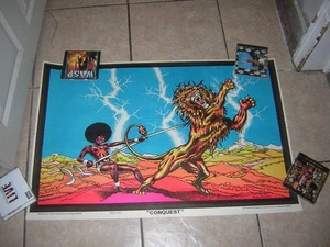CONQUEST BLACKLIGHT POSTER 1972 VINTAGE AFRO QUEEN KARP & ASSOCIATES - Bild 1 von 8