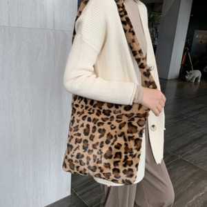 furry leopard print bag