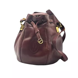 Auténtico bolso de hombro Cartier con cordón de cuero imprescindible - Imagen 1 de 9