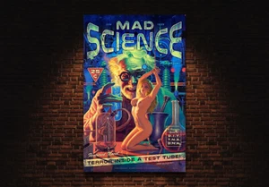 Mad Science Wild Pin Up Giclée Pin Up Blechschild von Greg Hildebrandt 3 Größen - Bild 1 von 1