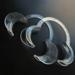 100 PCS Dental C-Shaped Cheek Retractor Medium Clear Mouth Opener Autoclavable - Picture 1 of 7