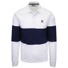 FILA Men's White Navy Two Tone F-Box L/S Polo T-Shirt (S07)