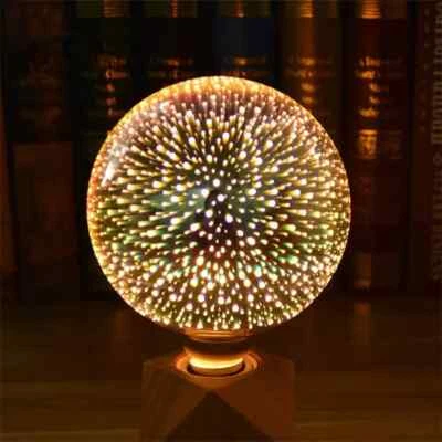 3D Firework Infinity LED Light E26 Multicolor Bulb Ships from US Round/Globe - Image 1 of 2