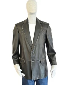Men's Vintage Cripple Creek Studded Leather Suit Coat Blazer Jacket ML90284 Med. - Picture 1 of 6