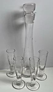 Rare Whittard of Chelsea After Dinner Decanter Set with 4 Star Glasses - Picture 1 of 11