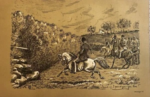 1896 U Mind - If I Pound... Litografía original de duotono, caballos, ilustración - Imagen 1 de 1