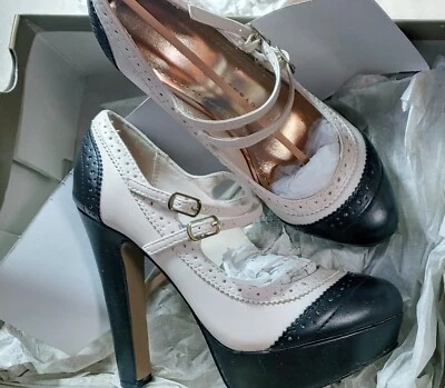 LC Lauren Conrad Black Mary Jane Heel Oxford School Girl Office Stripper 6M - Image 1 of 3