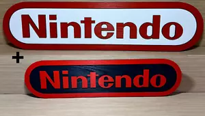 Logo Nintendo 78x19,2 cm + logo Nintendo 52x12,8 cm - combinazione insegne in legno - Foto 1 di 8