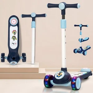 4-in-1 Convertible Kick Scooter for Kids – Foldable 3-Wheel Trike Scooter - Picture 1 of 8