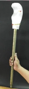 INCREDIBLE RARE JADE STONE BACK SCRATCHER with BRASS STAND 2 SEMI PRESIOUS STONE - Picture 1 of 15