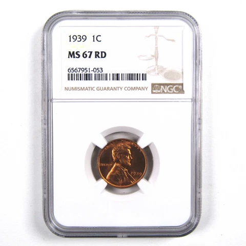 1939 Lincoln Wheat Cent MS 67 RD NGC Penny 1c Uncirculated SKU:I3139 Cover