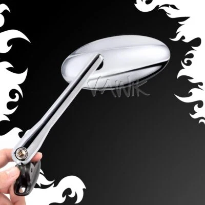 Espejos retrovisores VAWiK cromados ULTRA ovalados base negra para Ducati 899 Panigale ABS 14'-15' Foto 1 de 4