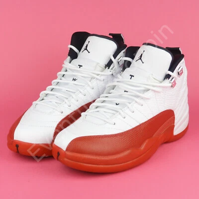 Air Jordan 12 Zapatos 8.5 Retro Blanco Cereza Negro Rojo Universitario Muestra Foto 1 de 4