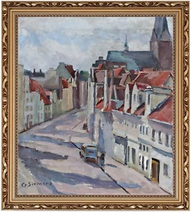 Gertrud Siemers Born (1896 - Lübeck - 1975) escena callejera de la ciudad, Alemania - Imagen 1 de 7