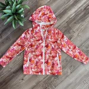 Hunter For Target Pink Floral Rain Jacket Girls Size XS Lightweight Youth - Picture 1 of 7