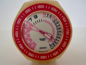 SWATCH CR2025 Large PINK Ladies Scuba Diver WATCH Working Watch New Battery - Picture 1 of 10