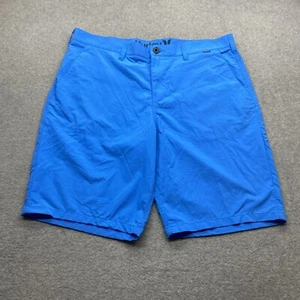 Hurley Shorts Men's 36x10" Flat Front Chino Blue Casual Slash Pockets Logo - Picture 1 of 13
