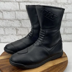 Bilt Hipora Men 11 Waterproof Breathable Armored Black Leather Motorcycle Boots - Picture 1 of 14