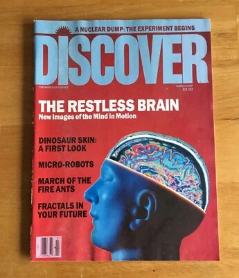 Discover Magazine March 1989 The Restless Brain No Label Newsstand - Image 1 of 2