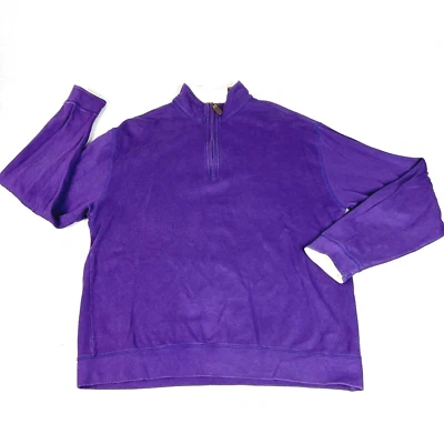 Suéter Pullover Orvis 1/4 Cremallera Para Hombre Grande Púrpura Manga Larga Cuello Simulado Exterior Foto 1 de 4