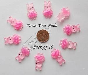 Lindo Conejo Rosa Kawaii Cabujón Espalda Plana Decoración Artesanal Teléfono MÓVIL Conejito - Imagen 1 de 3