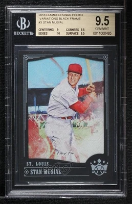 2018 Diamond Kings Photo Variation Black Frame 1/1 Stan Musial BGS 9.5 HOF fm5 - Image 1 of 3
